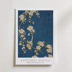 Katsushika Hokusai Bullfinch and Weeping Cherry 1834 Poster – med passepartout