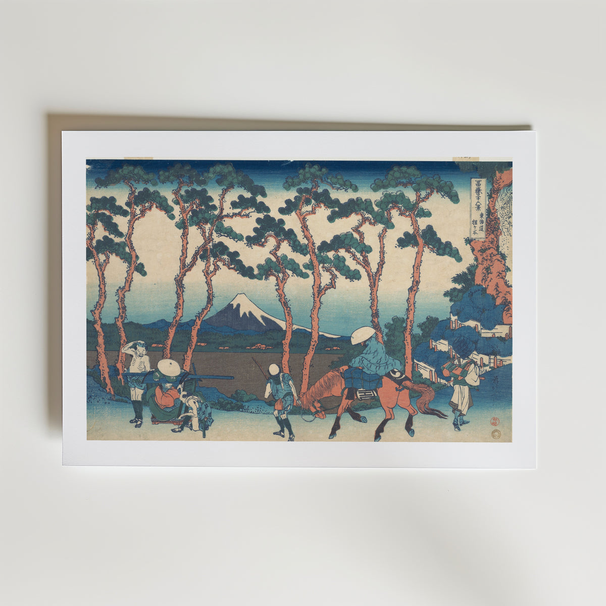 Katsushika Hokusai Hodogaya on the Tokaido 1831 Poster – med passepartout