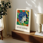 Mockup av La Muse Végétale Matisse affisch på vägg – köp enkelt hos Bozetto i hög kvalitet