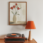Mockup av Red Roses In Vase affisch på vägg – köp enkelt hos Bozetto i hög kvalitet