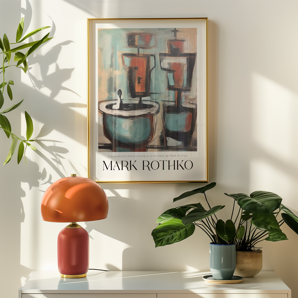 Mockup av Ritual Balance Mark Rothko affisch på vägg – köp enkelt hos Bozetto i hög kvalitet