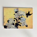 Katsushika Hokusai Hydrangea and Swallow 1834 Poster – utan passepartout