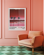 Hiroshi Nagai Crimson Coast poster visualiserad på vägg – från Bozetto i hög kvalitet