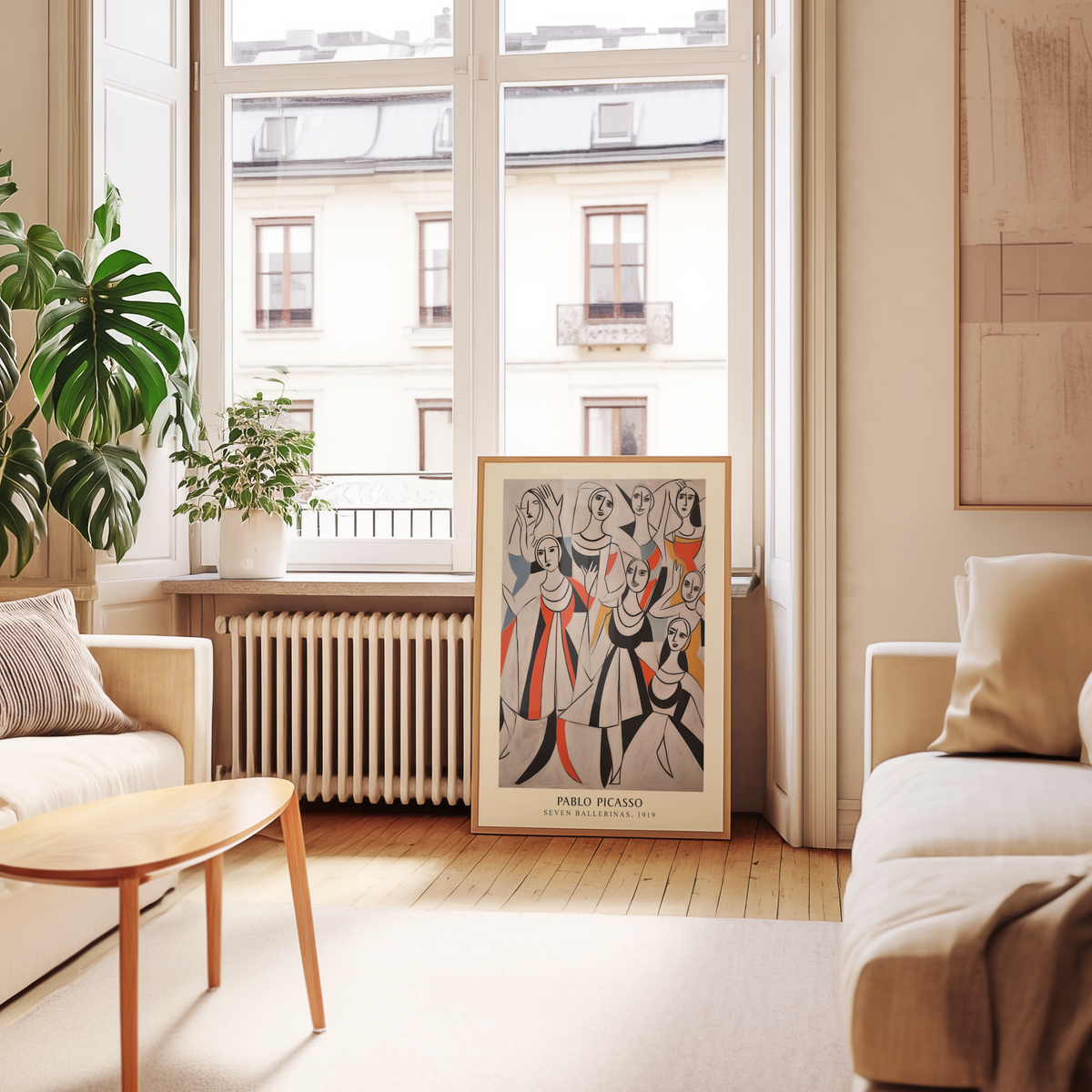 Mockup av Picasso Geometry Of Grace affisch på vägg – köp enkelt hos Bozetto i hög kvalitet