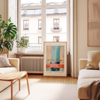 Mockup av Between Sky & Sleep Mark affisch på vägg – köp enkelt hos Bozetto i hög kvalitet