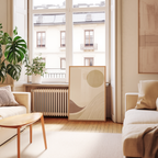 Mockup av Abstract Sunscape affisch på vägg – köp enkelt hos Bozetto i hög kvalitet