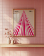 Mockup av Bauhaus Ascend affisch på vägg – köp enkelt hos Bozetto i hög kvalitet