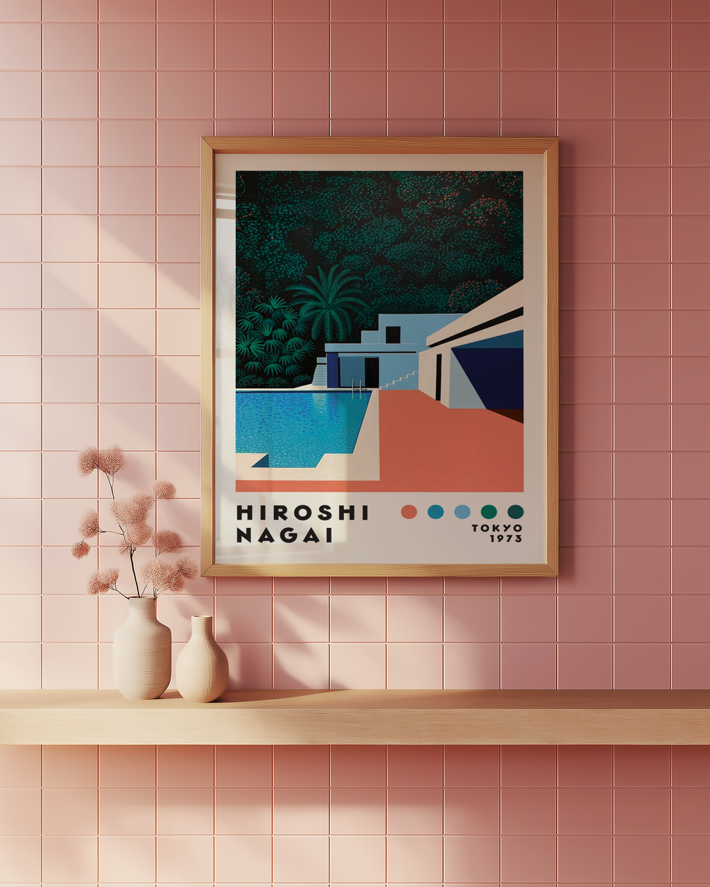 Hiroshi Nagai Jungle Retreat poster visualiserad på vägg – från Bozetto i hög kvalitet