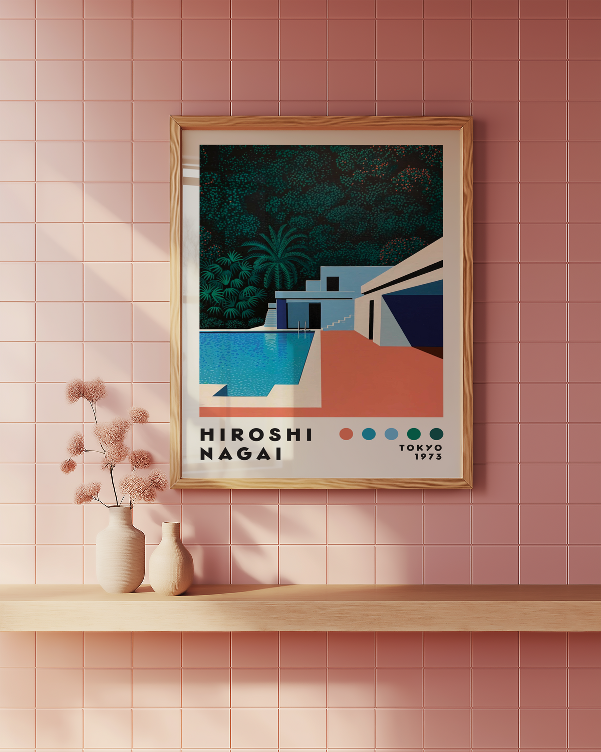 Hiroshi Nagai Jungle Retreat poster visualiserad på vägg – från Bozetto i hög kvalitet