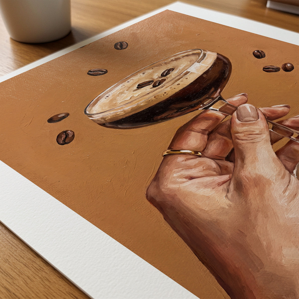 Espresso Martini Coupe Poster – närbild på papper
