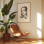 Mockup av Helena Engström Femininity affisch på vägg – köp enkelt hos Bozetto i hög kvalitet