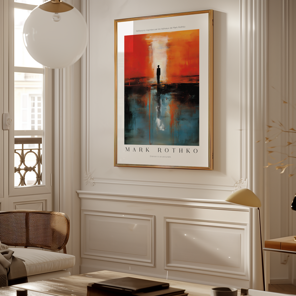 Mockup av Alone in Color Mark Rothko affisch på vägg – köp enkelt hos Bozetto i hög kvalitet