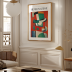Mockup av L’Homme au Chapeau Matisse affisch på vägg – köp enkelt hos Bozetto i hög kvalitet