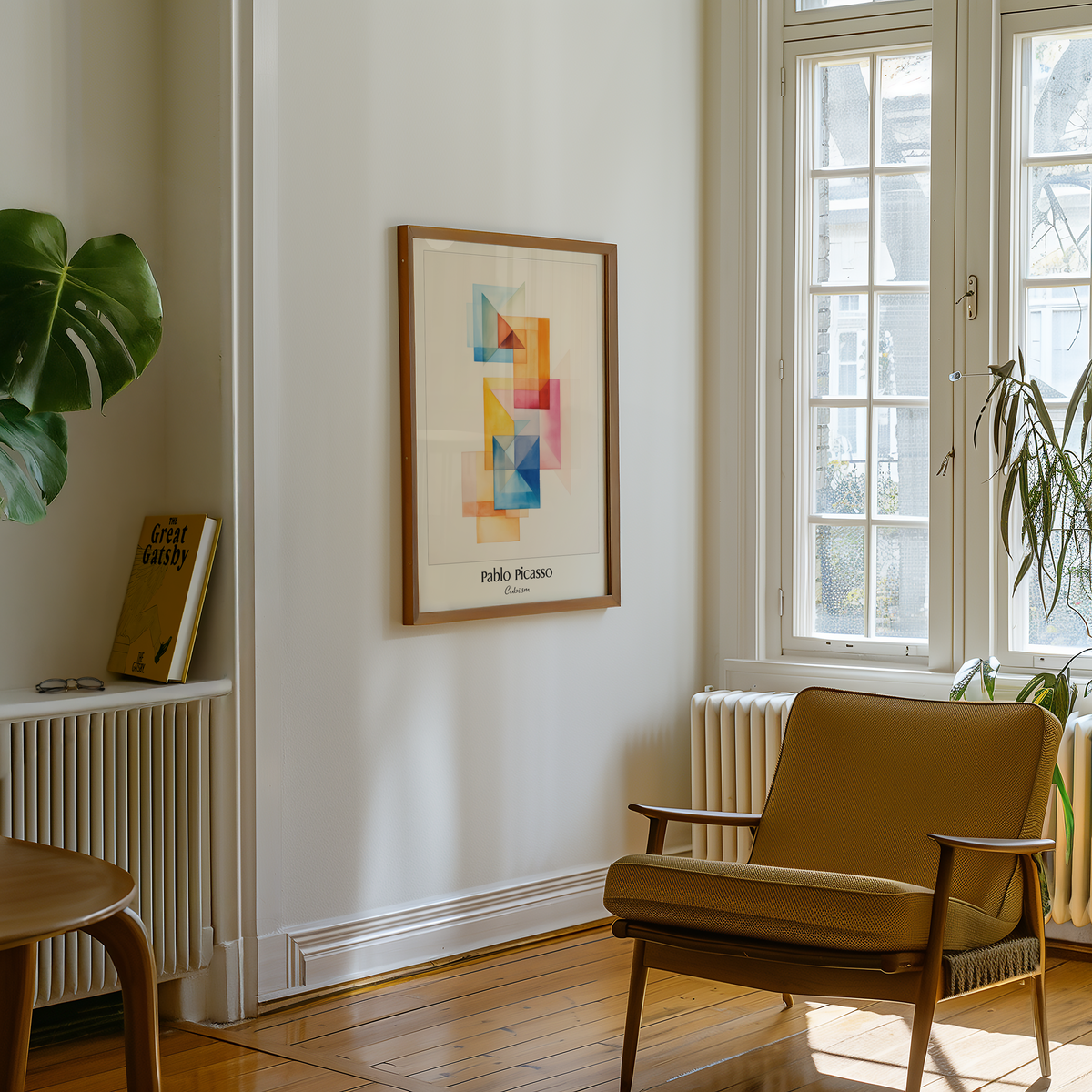 Mockup av Picasso Cubism affisch på vägg – köp enkelt hos Bozetto i hög kvalitet