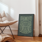 Mockup av Green Leaf Flow affisch på vägg – köp enkelt hos Bozetto i hög kvalitet
