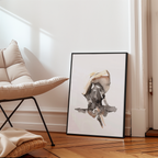 Mockup av Helena Engström Sun Bathing affisch på vägg – köp enkelt hos Bozetto i hög kvalitet