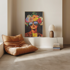 Mockup av Floral Eyewear Portrait affisch på vägg – köp enkelt hos Bozetto i hög kvalitet