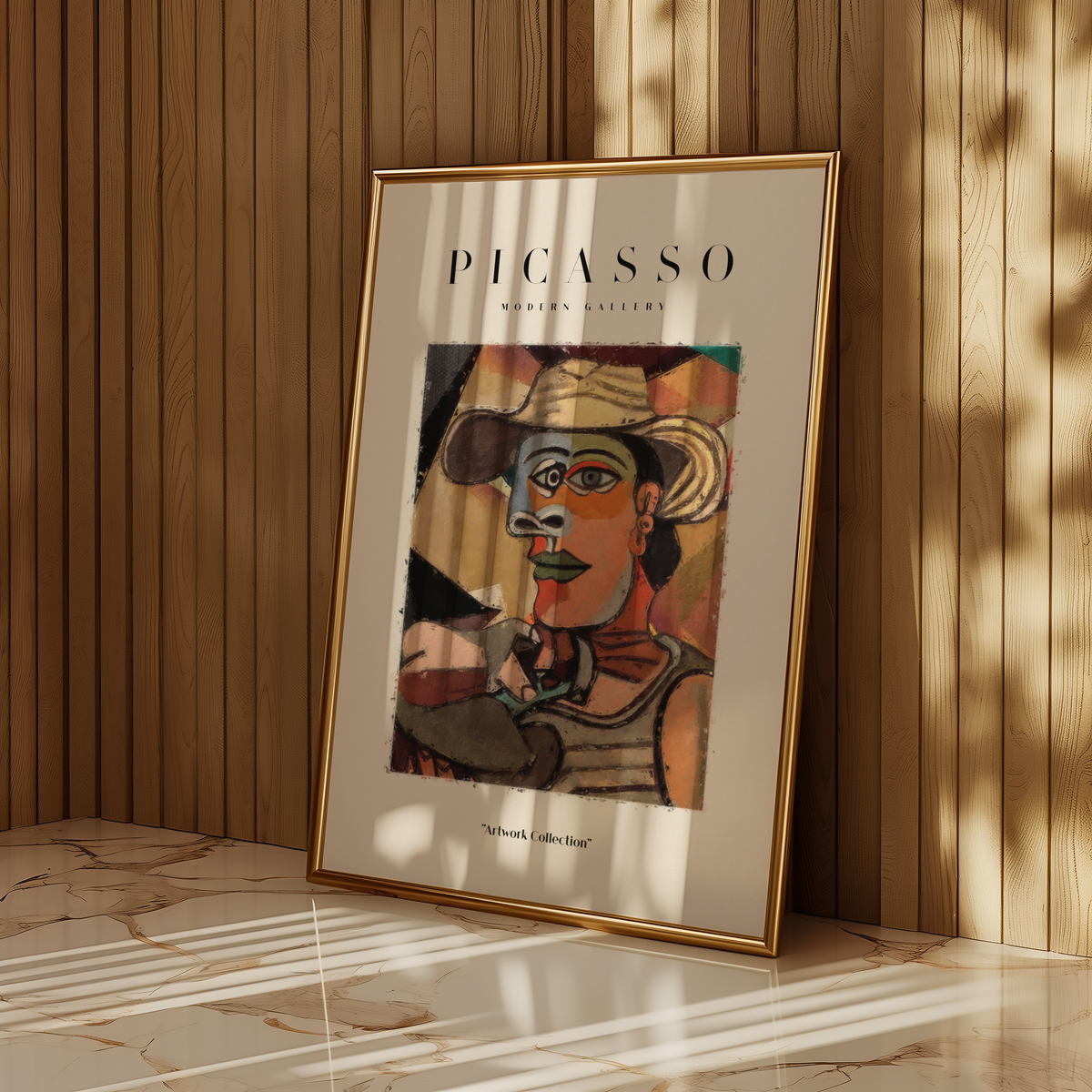 Mockup av Picasso Abstract Cowboy affisch på vägg – köp enkelt hos Bozetto i hög kvalitet