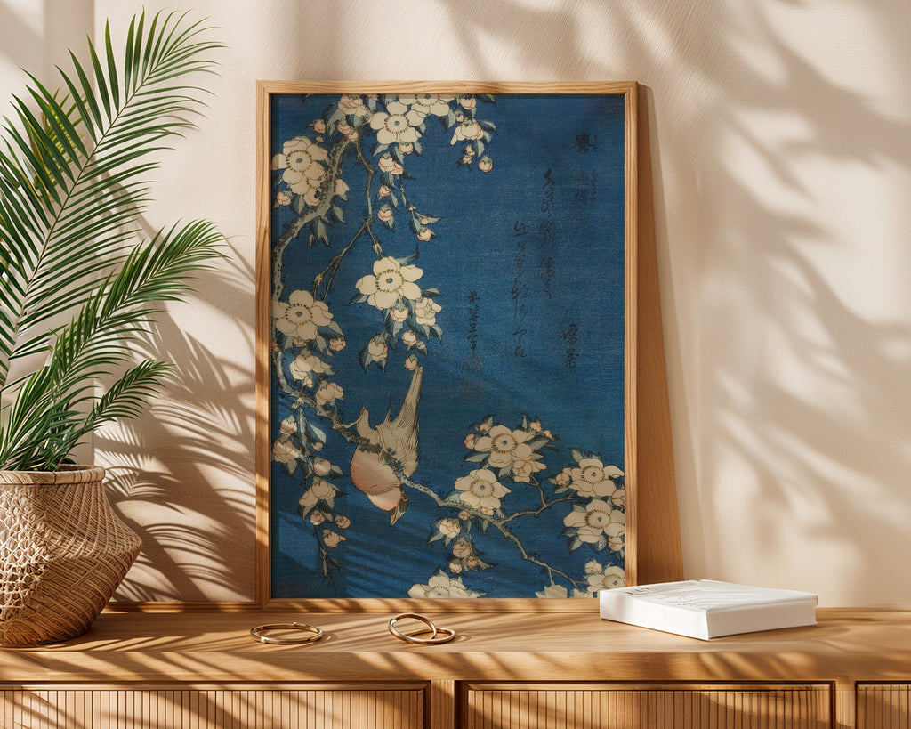 Katsushika Hokusai Bullfinch and Weeping Cherry 1834 Poster – i rum 4