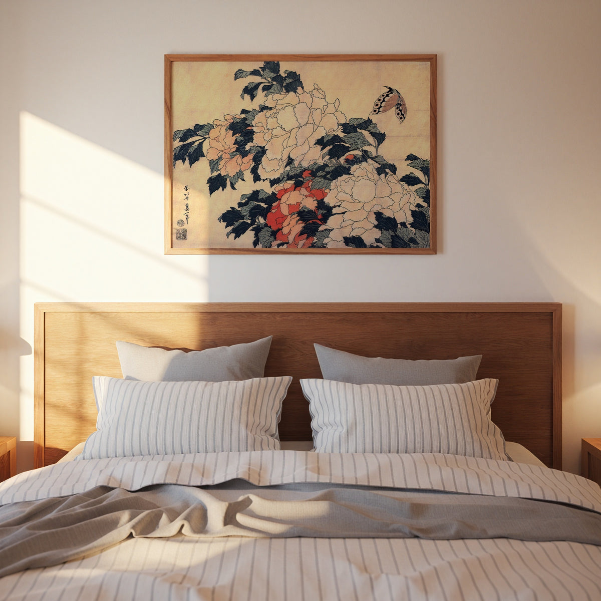 Katsushika Hokusai Peonies and Butterfly 1833 Poster – i rum 5