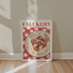 Väggmockup av Falukorv affisch på ljus tegelvägg – Bozetto konsttryck i hög tryckkvalitet