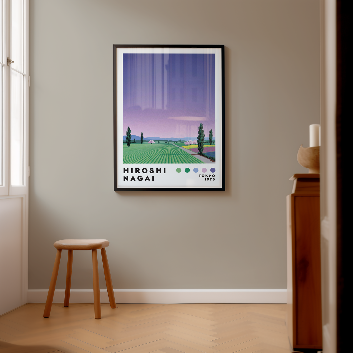 Hiroshi Nagai Lavender poster visualiserad på vägg – från Bozetto i hög kvalitet