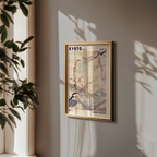 Mockup av Kyoto Blossom Wave affisch på vägg – köp enkelt hos Bozetto i hög kvalitet