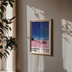 Hiroshi Nagai Pink Coast poster visualiserad på vägg – från Bozetto i hög kvalitet