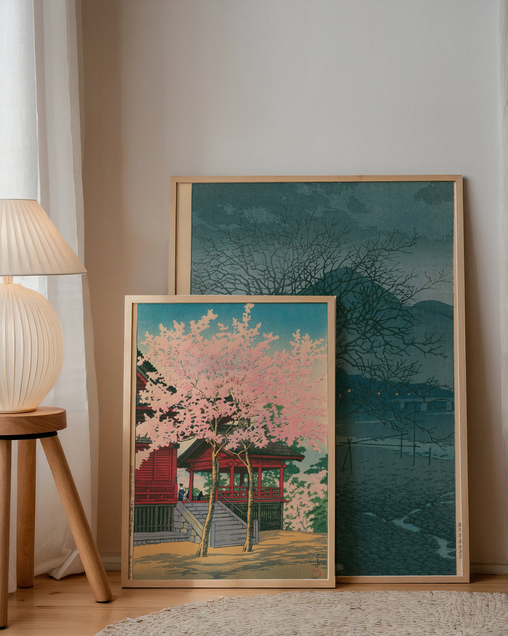 Hasui Kawase Kiyomizu-do Temple in Ueno 1928 Poster – två posters i rum 1