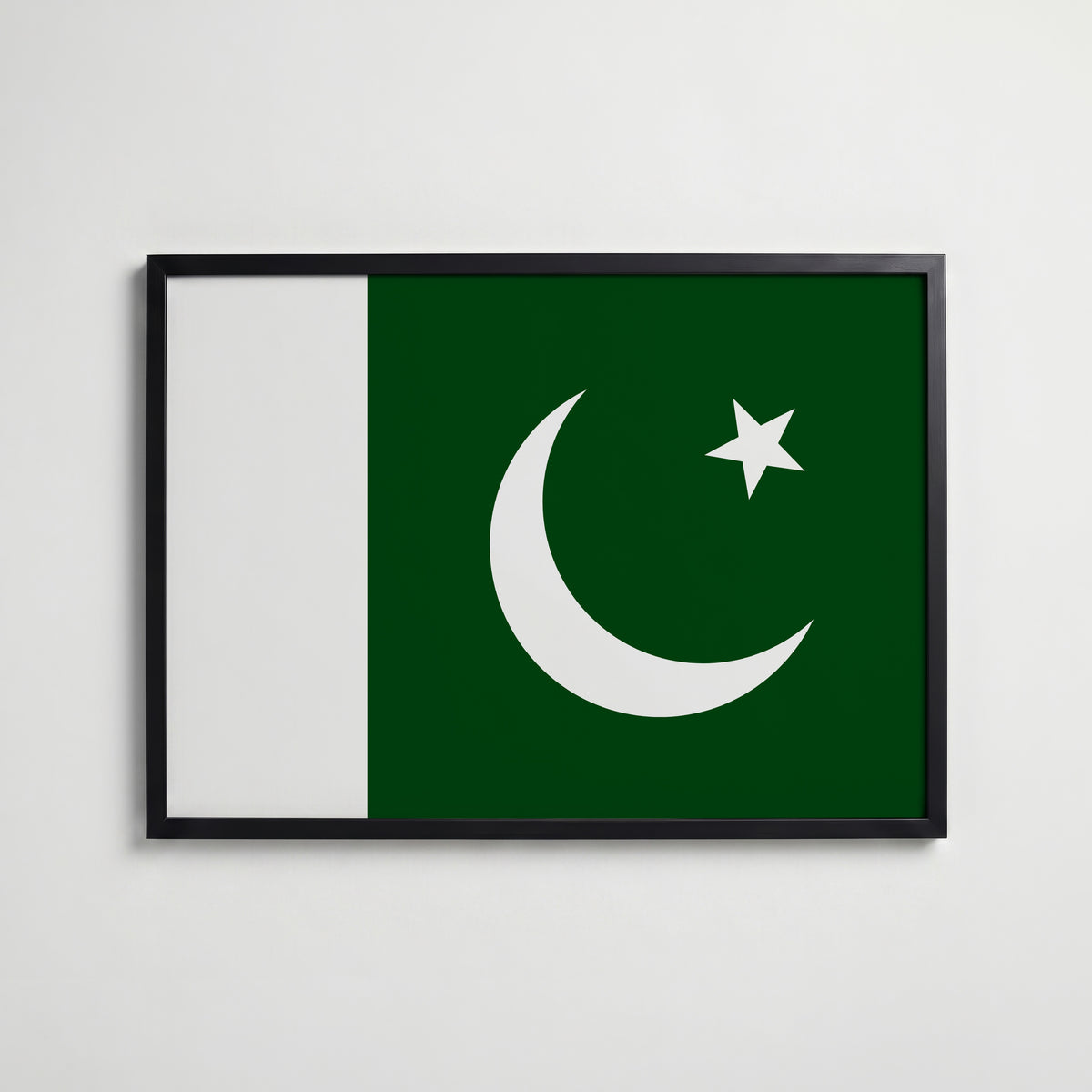 Pakistan National Flag Poster i svart ram – stilren konsttryck som väggdekor från Bozetto