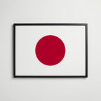 Japan National Flag Poster i svart ram – stilren konsttryck som väggdekor från Bozetto