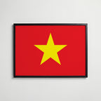 Vietnam National Flag Poster i svart ram – stilren konsttryck som väggdekor från Bozetto