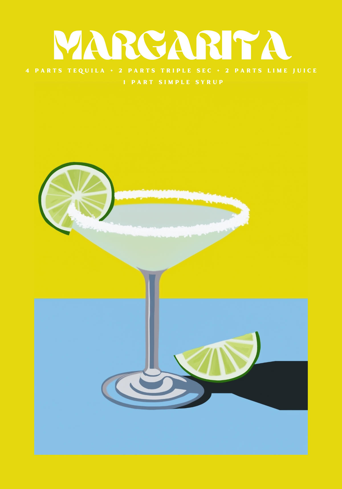 Margarita Cocktail – affisch med snyggt motiv, köp enkelt hos Bozetto i flera storlekar