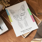 Picasso Abstract Cat Portrait poster visad rakt fram – Bozetto affisch i hög tryckkvalitet