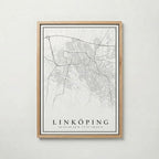 Linköping Karta poster i olika storlekar – köp enkelt hos Bozetto i hög kvalitet