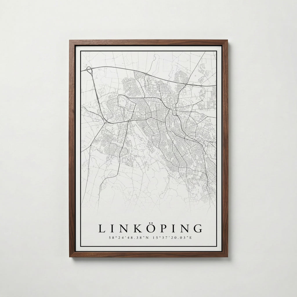 Linköping Karta poster i flera storlekar – jämför mått och välj rätt hos Bozetto