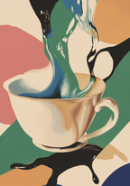 Abstract Melting Coffee – köp enkelt hos Bozetto konsttryck i hög kvalitet i hög kvalitet