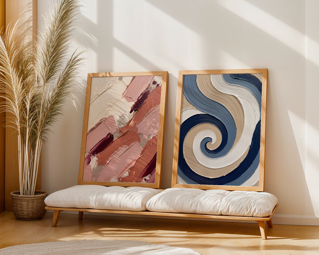 Indigo Spiral Poster – två posters i rum 2