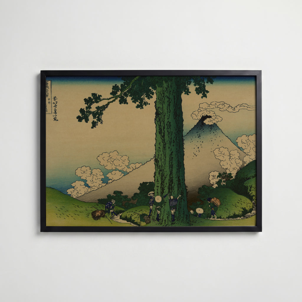 Katsushika Hokusai Mishima Pass in Kai Province 1831 Poster – svart ram