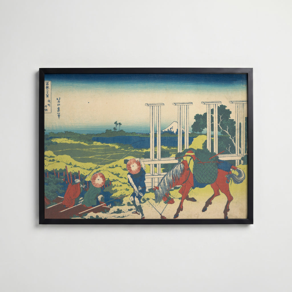 Katsushika Hokusai Senju in Musashi Province 1831 Poster – svart ram
