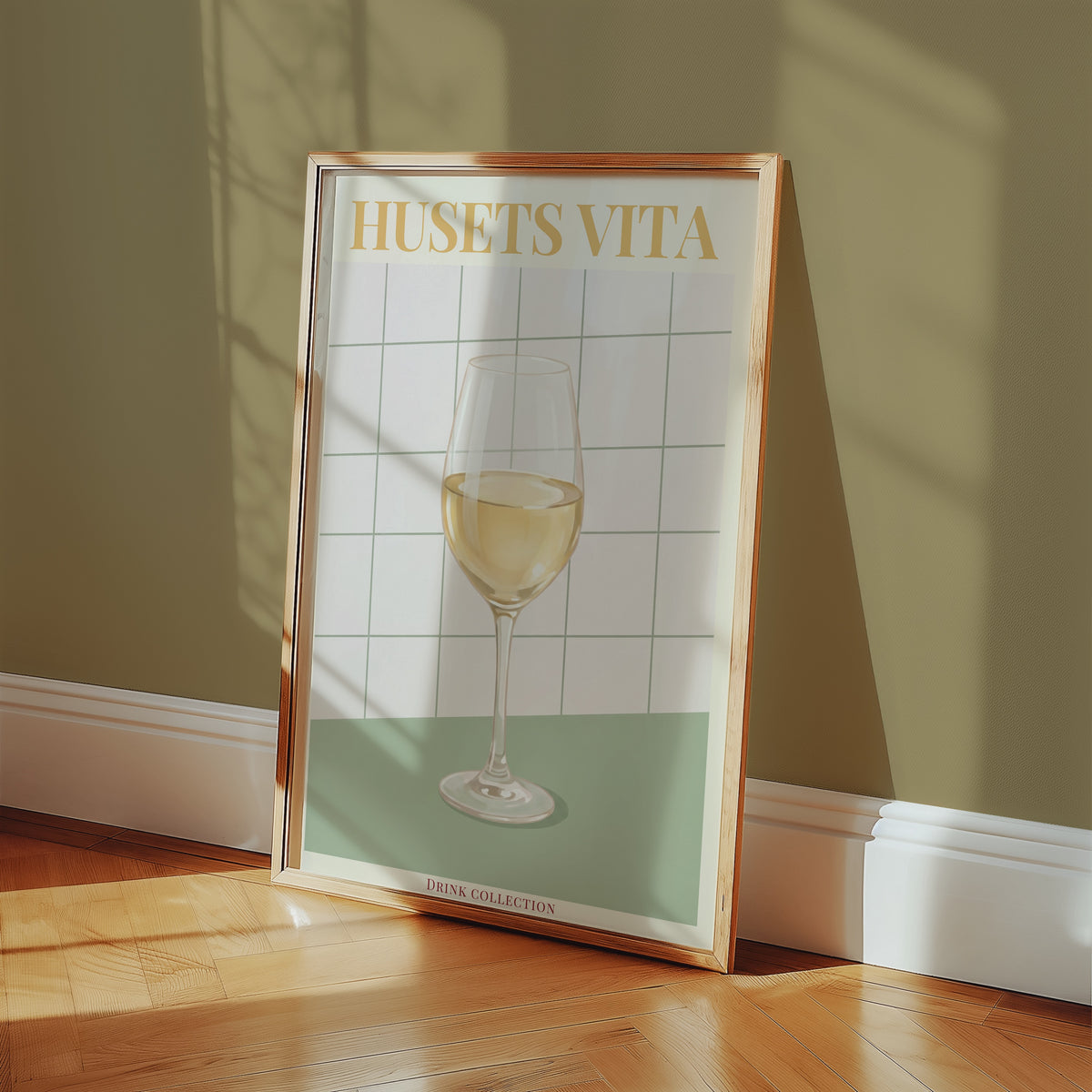 Husets Vita affisch i minimalistiskt sovrum – köp enkelt hos Bozetto i hög kvalitet