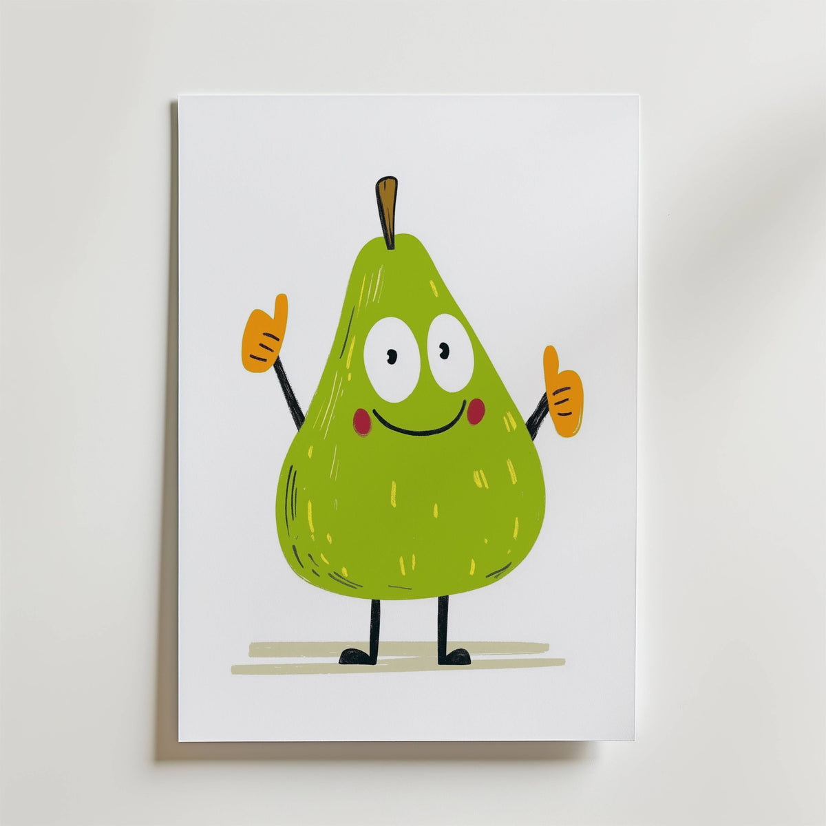 Happy Pear – stilfullt konsttryck från Bozetto, tryckt på matt finpapper i hög tryckkvalitet