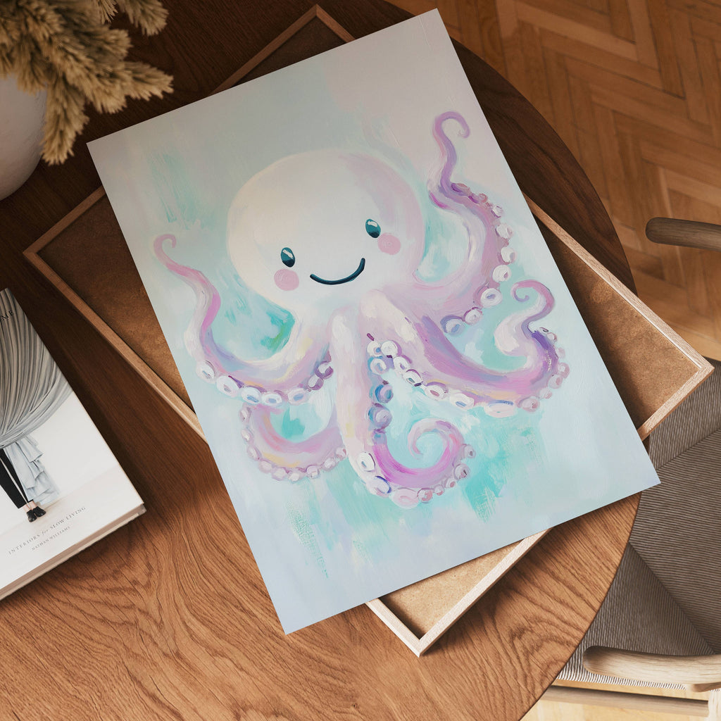 Smiling Octopus – affisch med snyggt motiv, köp enkelt hos Bozetto i flera storlekar