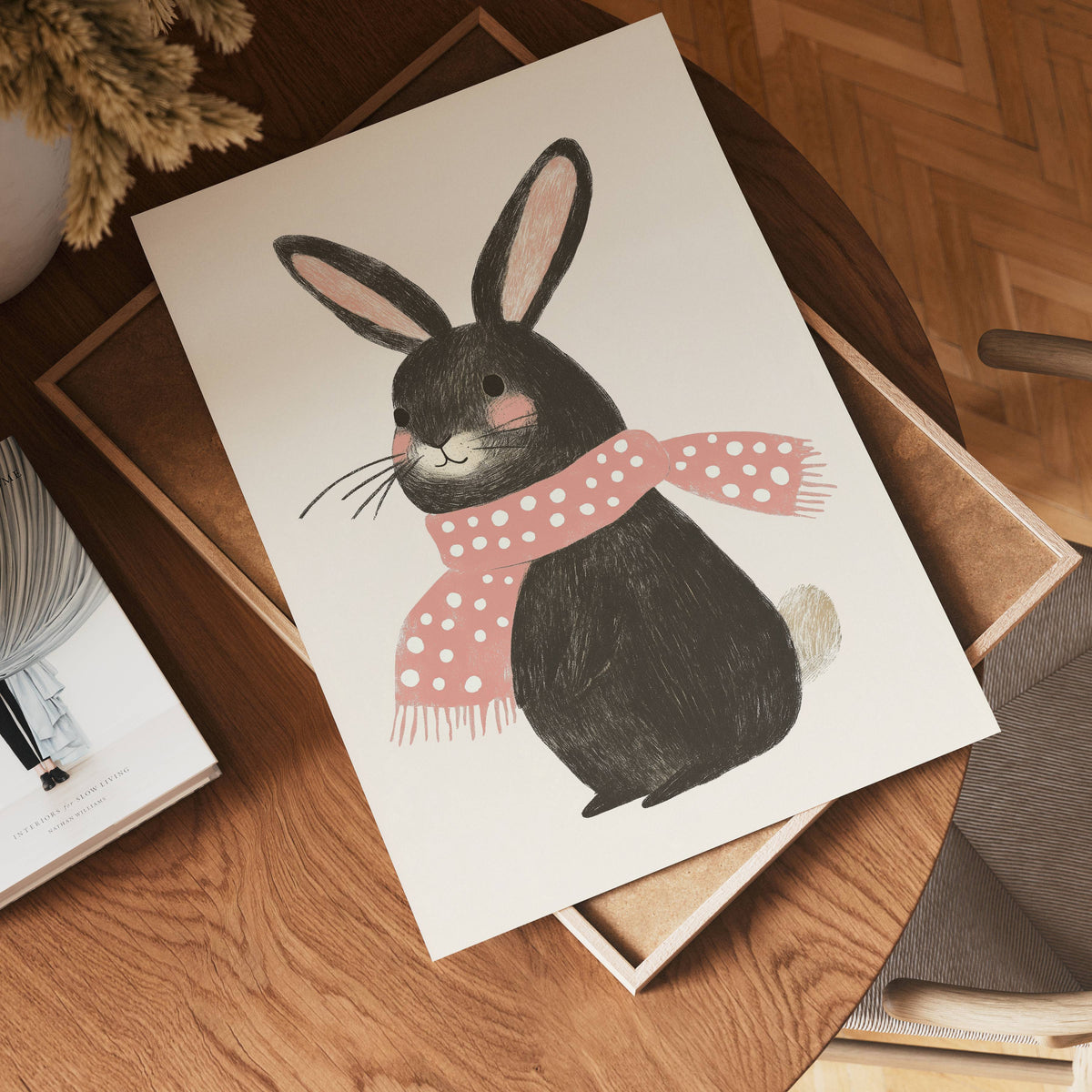 Cozy Bunny – affisch med snyggt motiv, köp enkelt hos Bozetto i flera storlekar i hög tryckkvalitet