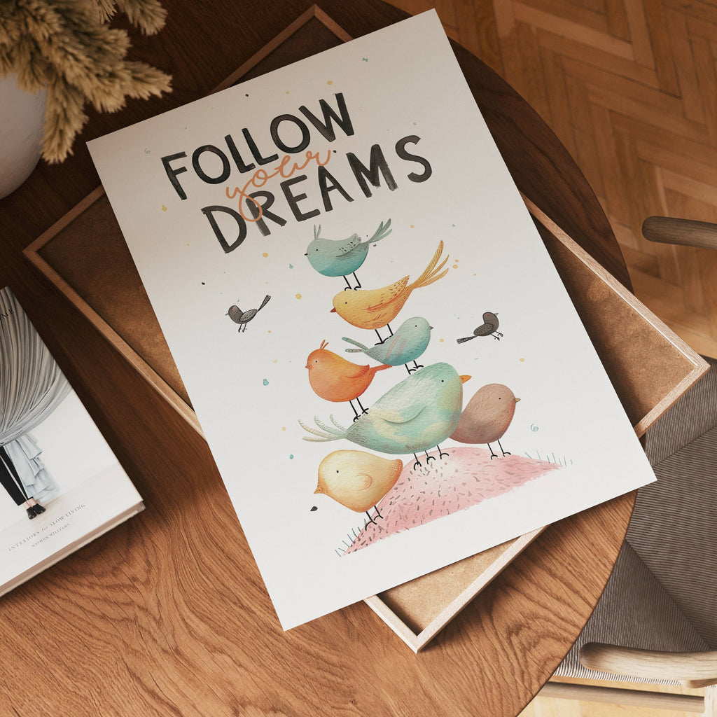 Follow Your Dreams – affisch med snyggt motiv, köp enkelt hos Bozetto i flera storlekar