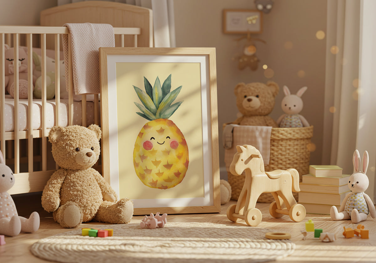 Smiling Pineapple – affisch med snyggt motiv, köp enkelt hos Bozetto i flera storlekar