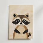 Happy Raccoon – stilfullt konsttryck från Bozetto, tryckt på matt finpapper i hög tryckkvalitet