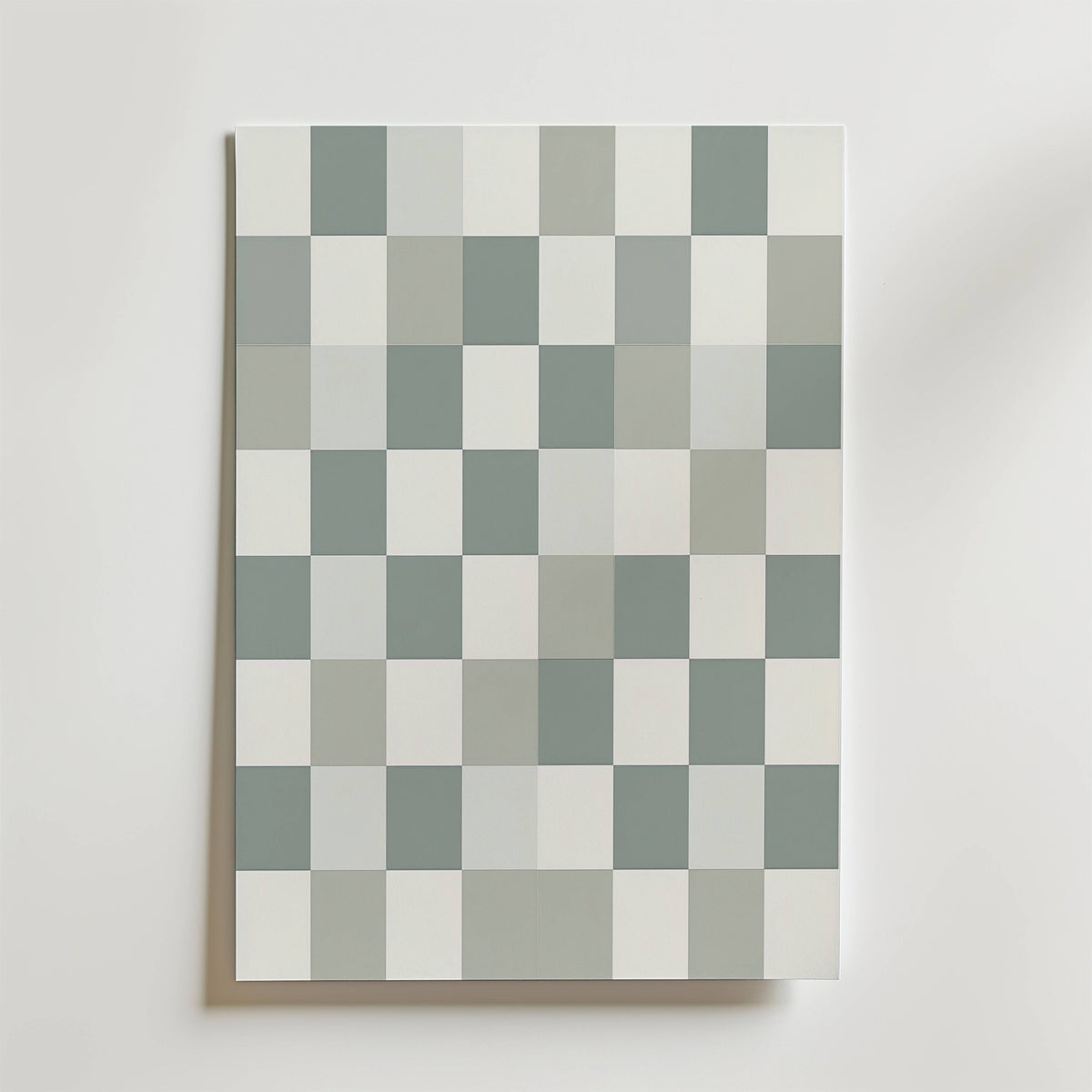 Grey Checkerboard – stilfullt konsttryck från Bozetto, tryckt på matt finpapper i hög tryckkvalitet