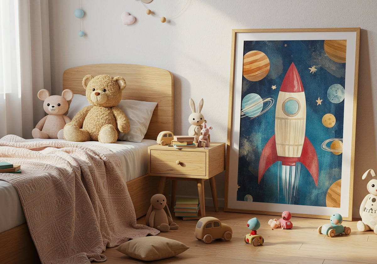 Rocket Adventure – affisch med snyggt motiv, köp enkelt hos Bozetto i flera storlekar