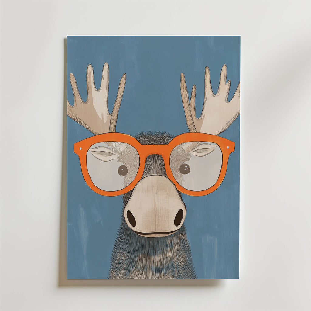 Cool Moose – stilfullt konsttryck från Bozetto, tryckt på matt finpapper i hög tryckkvalitet